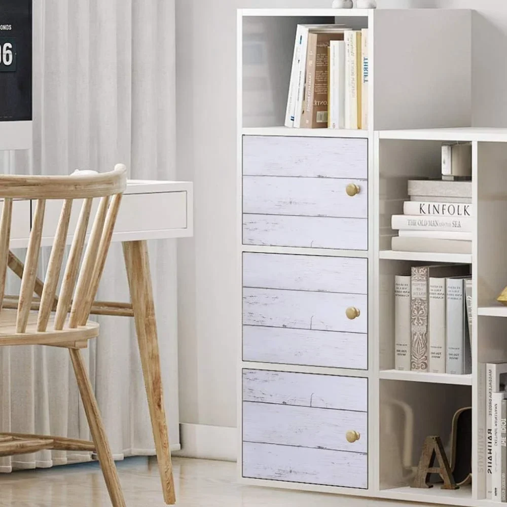 White Gray Wood Paper 17.71 in X 118 in Self-Adhesive‎ Removable Wood Peel